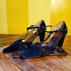 Franco Carolli Ace Black Sandals, Sz 8